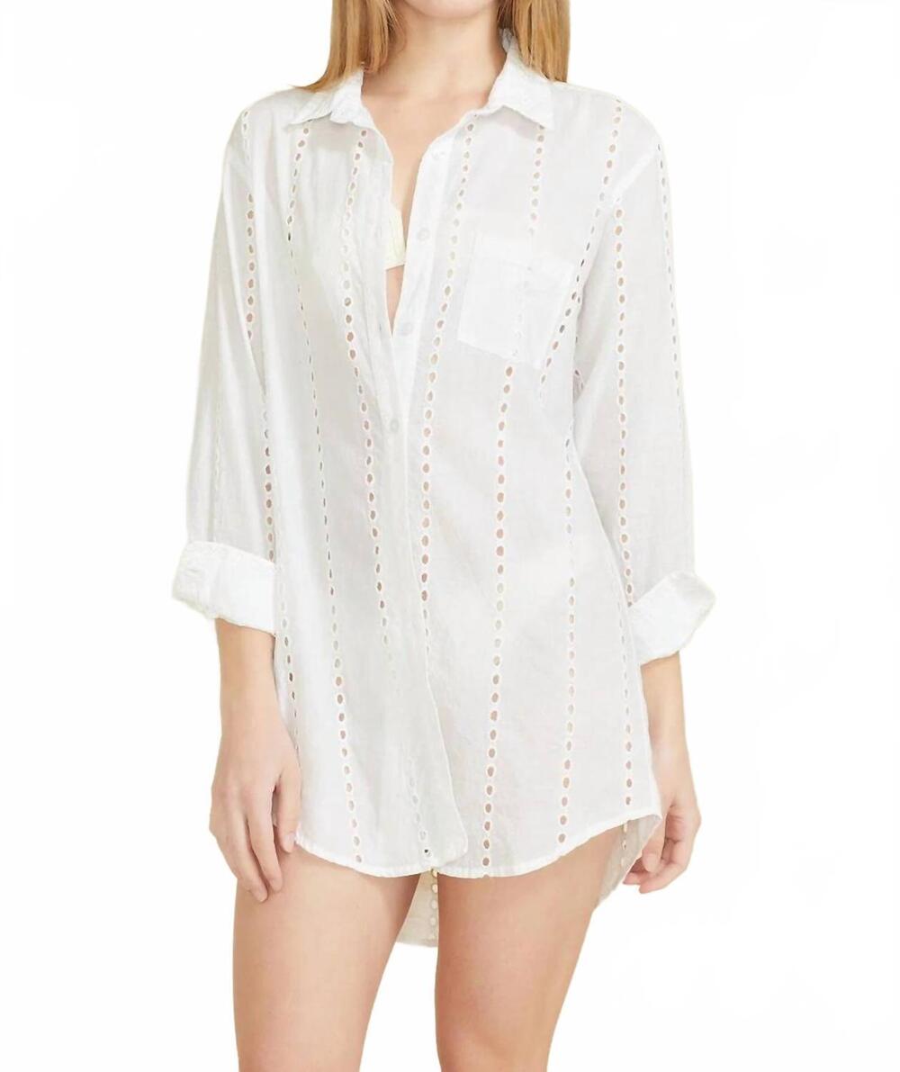 NEW SITANO positano shirt dress in white
